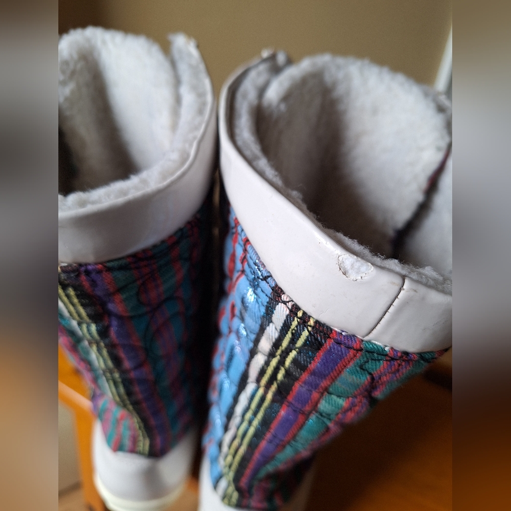 COACH POPPY Peggey Tartan Plaid Quilted Women's Shearling Winter Boots 10 - Picture 5 of 11